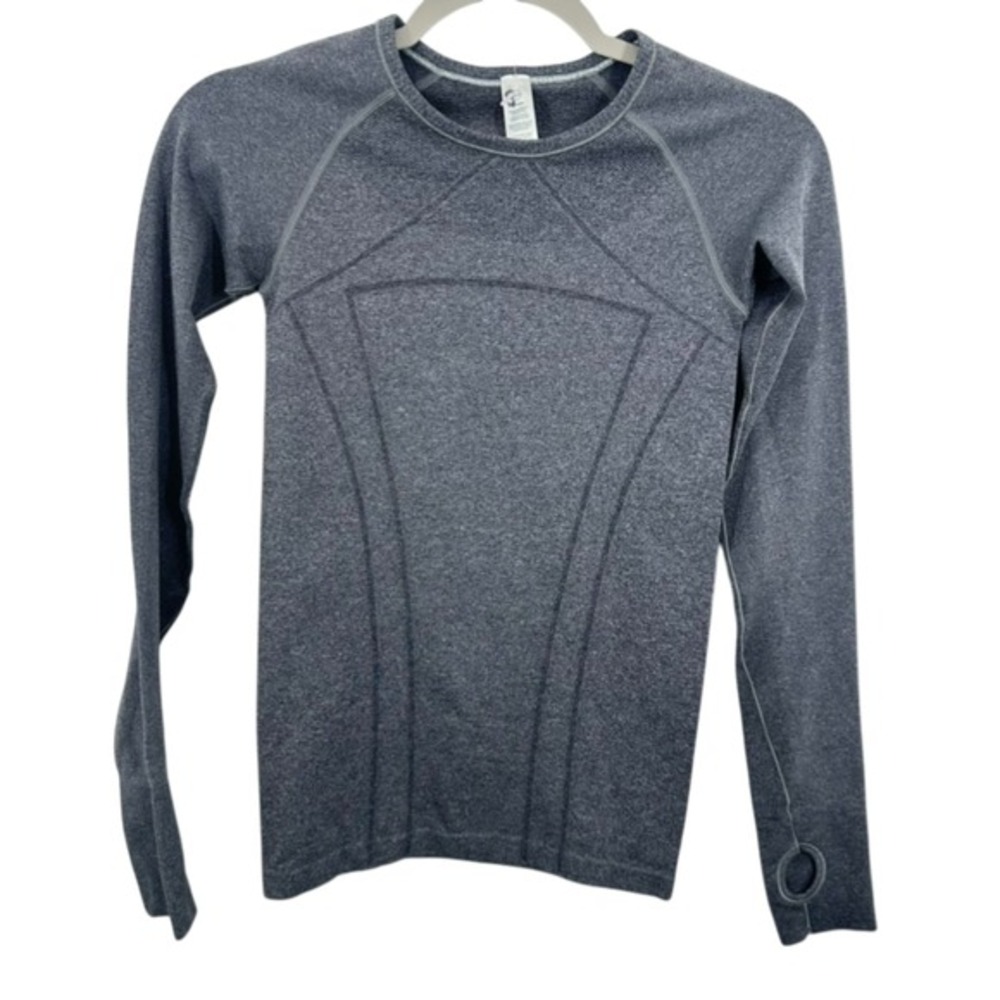 Ivivva Lululemon Girls Gray Long Sleeve Athletic Top Thumbholes‎ Gym Athletic